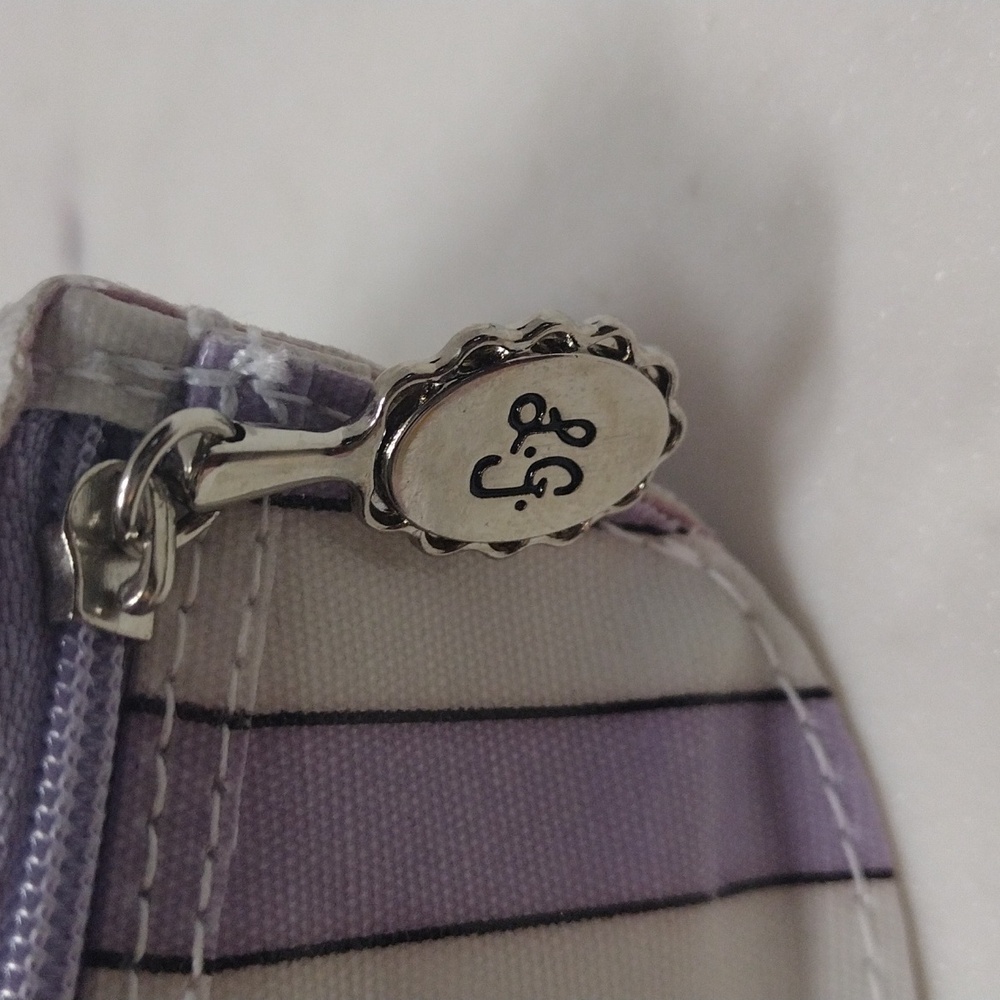 Lulu Guinness Purple/White Stripe Soft Eyewear Case & Cleaning Cloth Only #3 - Picture 4 of 7